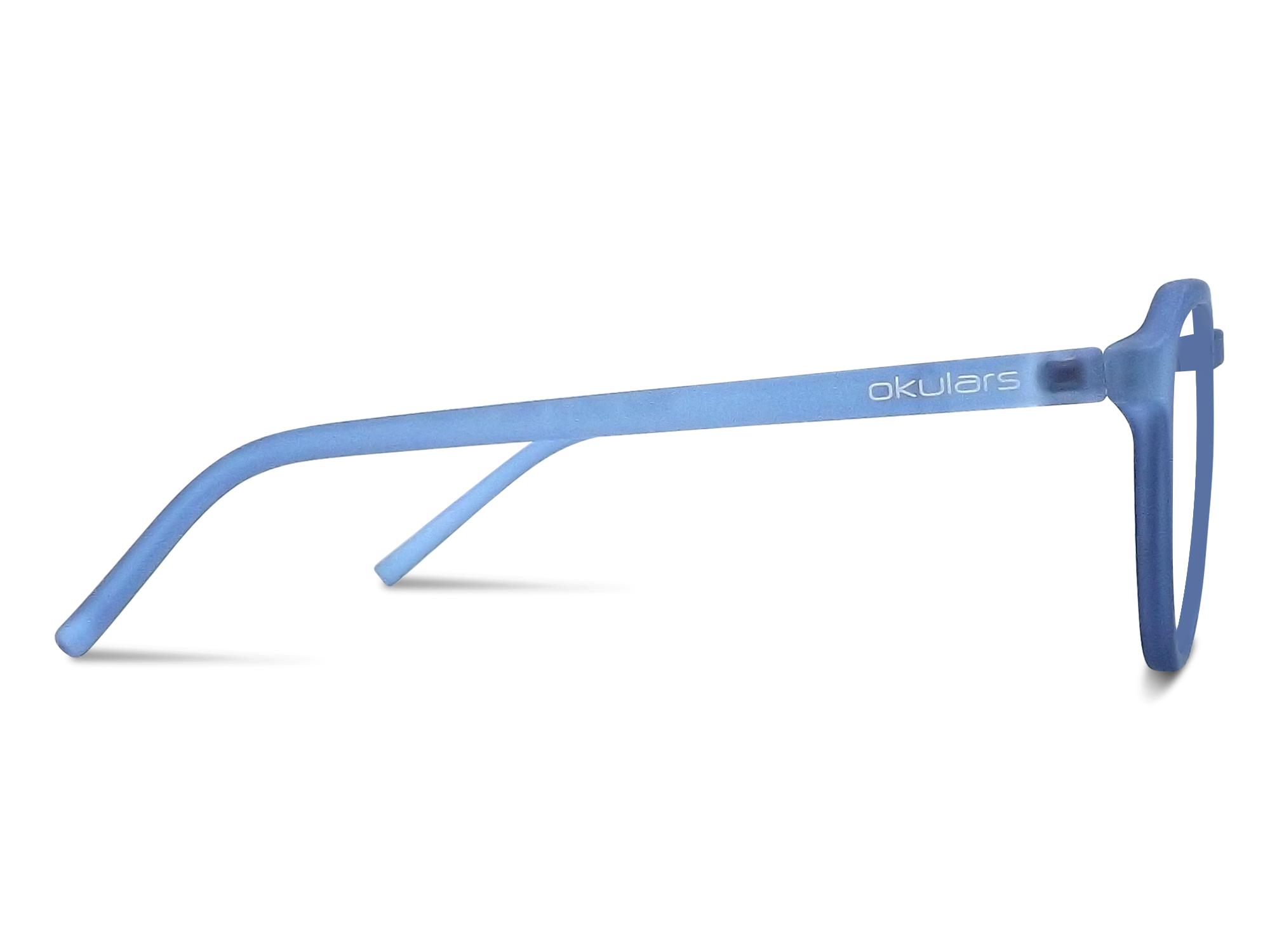 Okulars Eco Pacific Luce Blu - Ocean glasses made from recycled materials, featuring a matte finish and blue light protection.